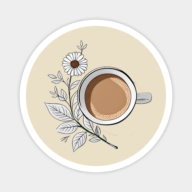 coffee and flowers Magnet by CAFFEIN